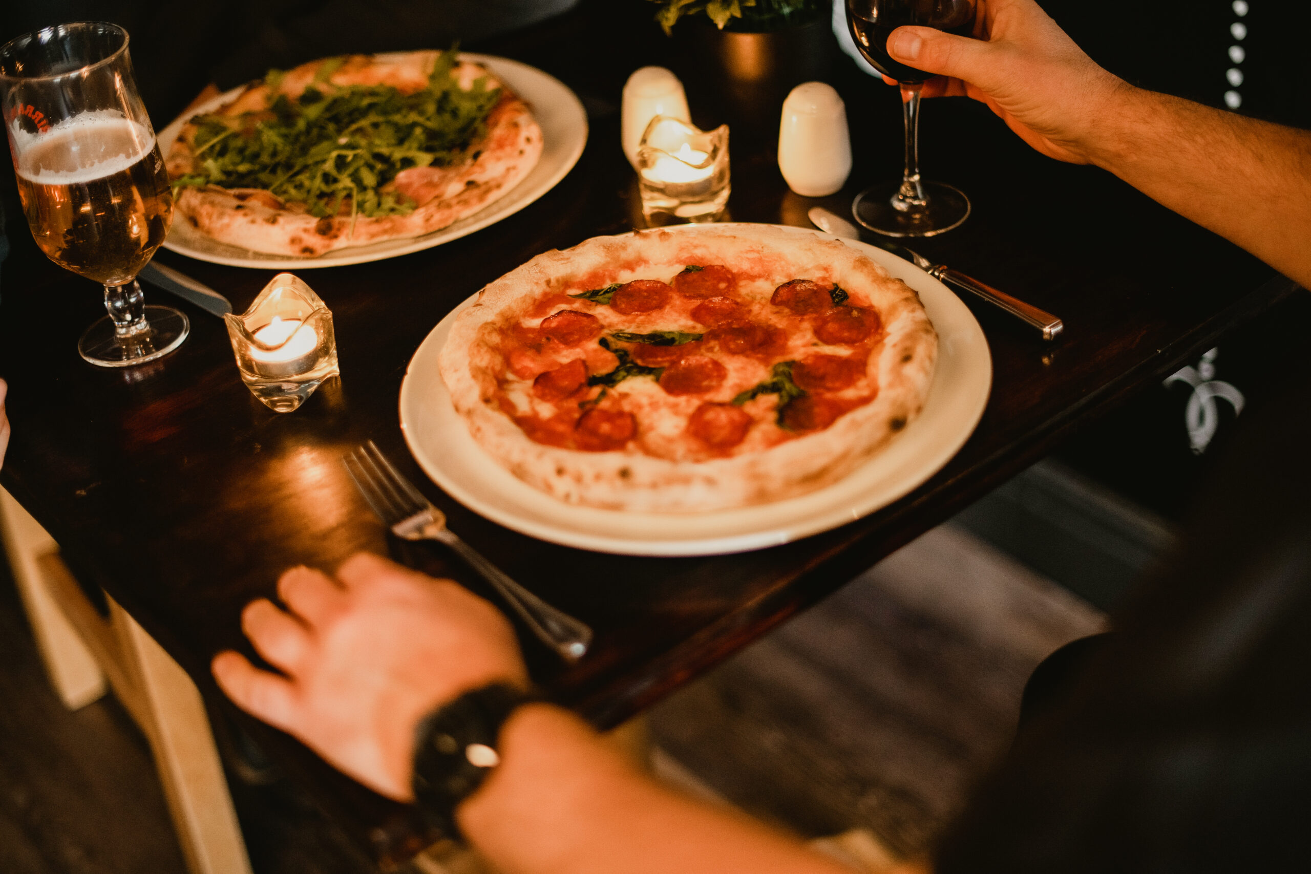 Dining indoors at Pizzeria Villaggio, Cardiff