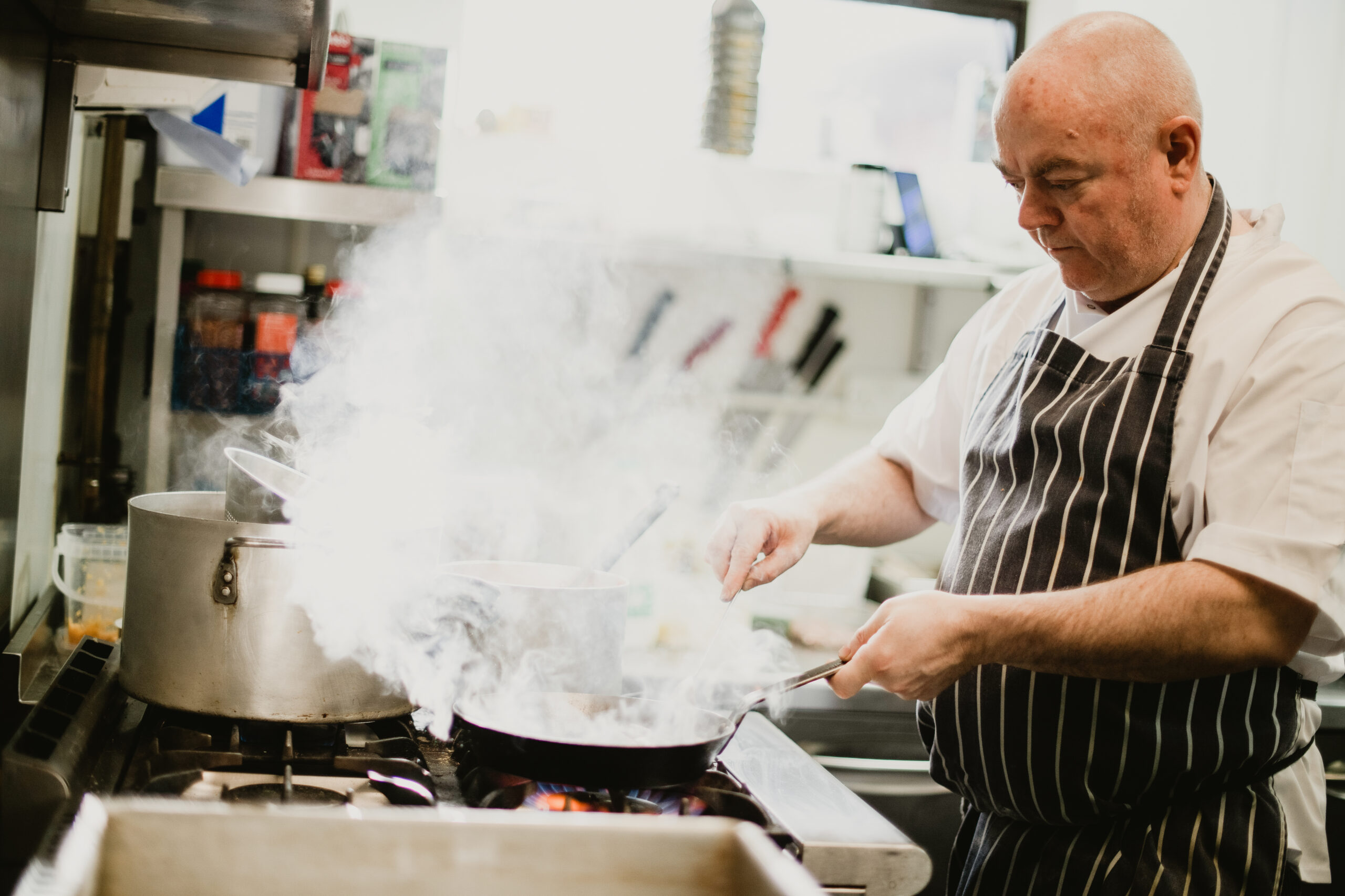 Padrig Jones inside the Pizzeria Villaggio kitchen in Cardiff