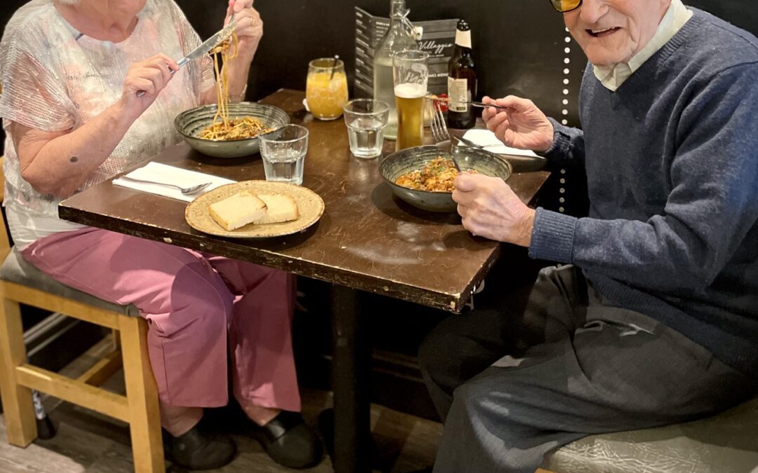 Couple enjoying lunch together